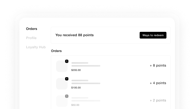 Shopify storefront showing points after an order
