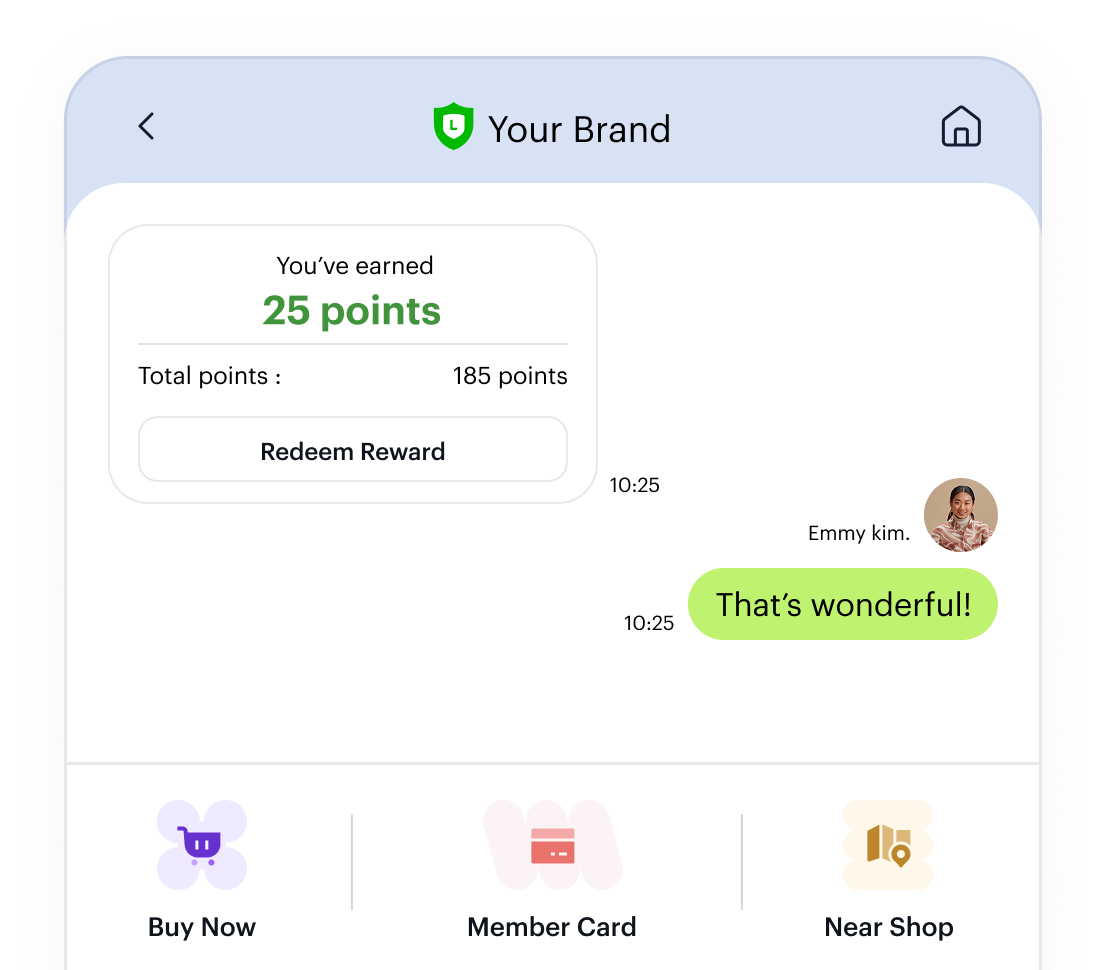 หน้าจอสมาชิกสมัครและเช็คแต้มใน LINE mini app